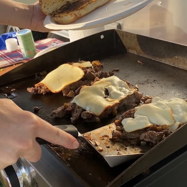 Steak Sandwiches on the Griddle