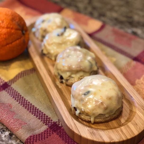 Glazed Cranberry Orange Biscuits