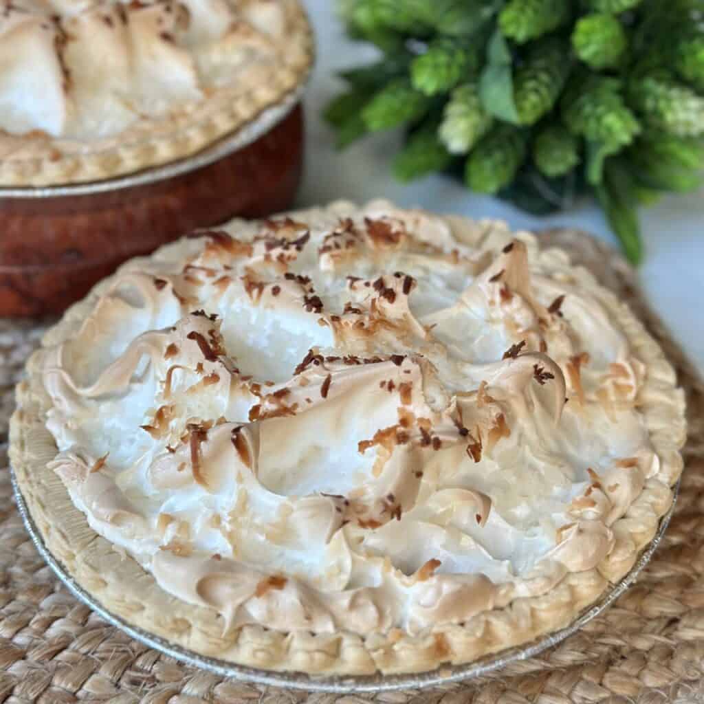 A whole coconut cream pie.