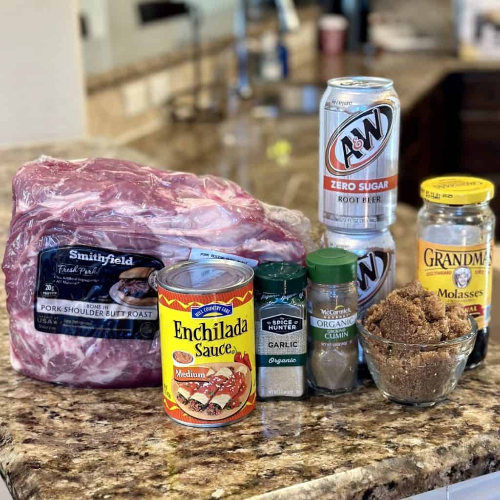 The ingredients to make sweet pork.