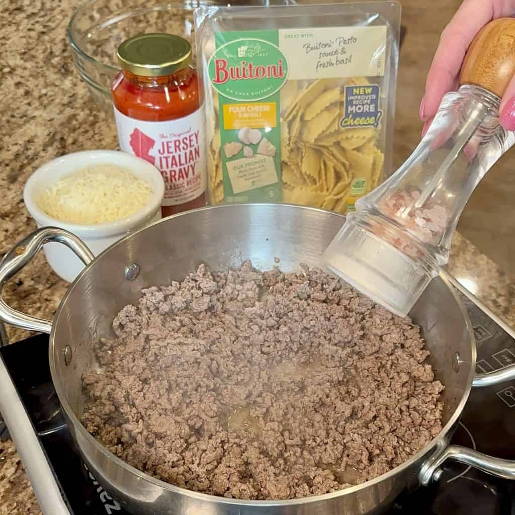 cooking and seasoning the ground beef