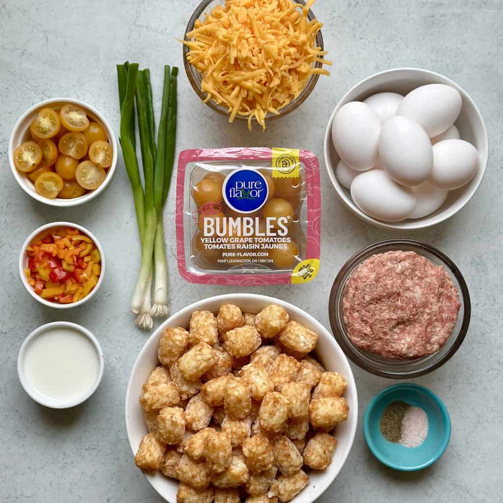 Ingredients for tater tot casserole
