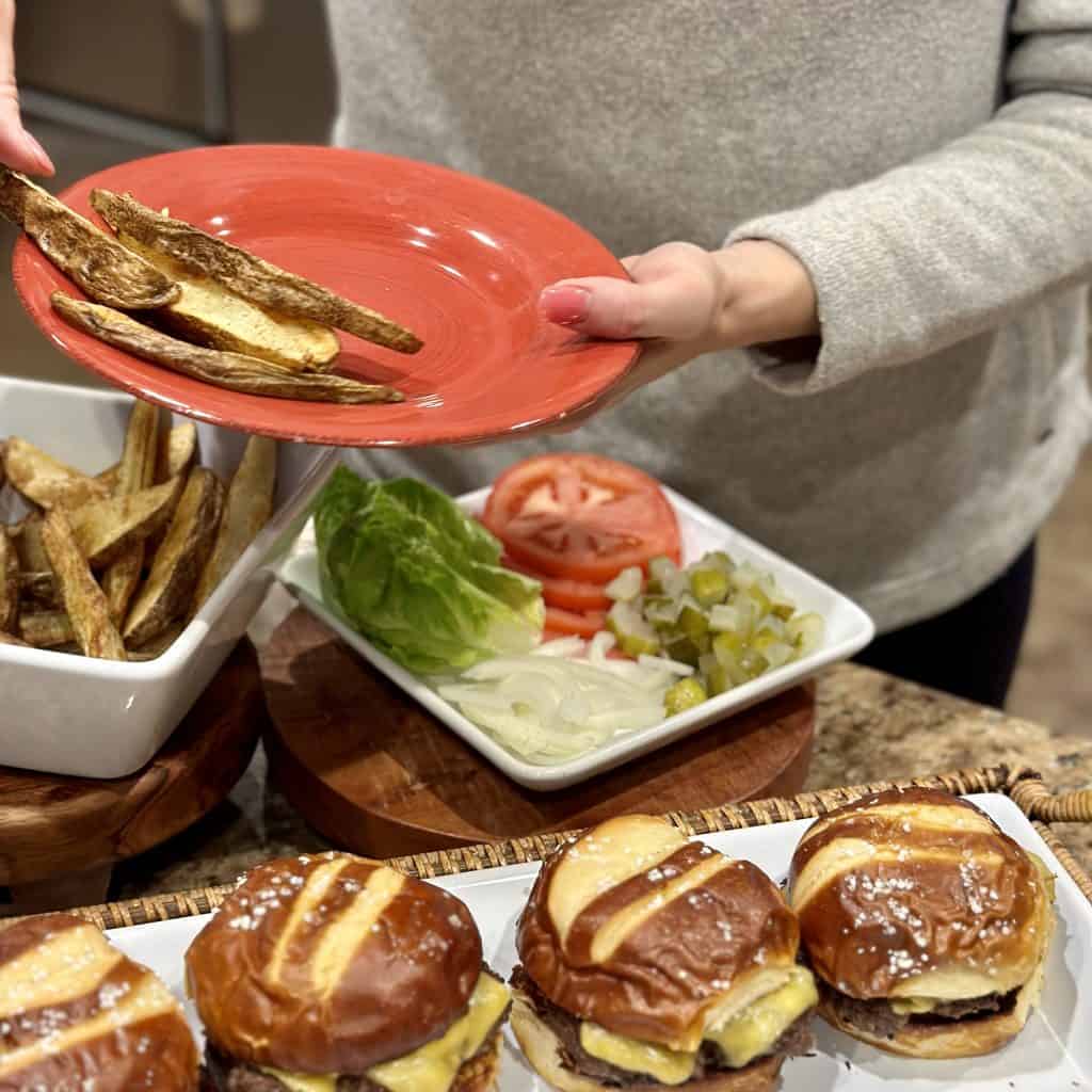 plating potato wedges