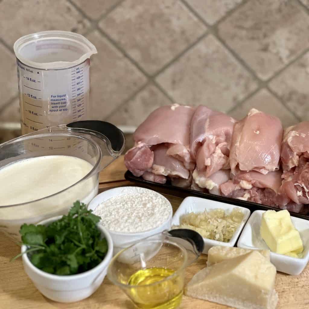 Ingredients for garlic parmesan chicken