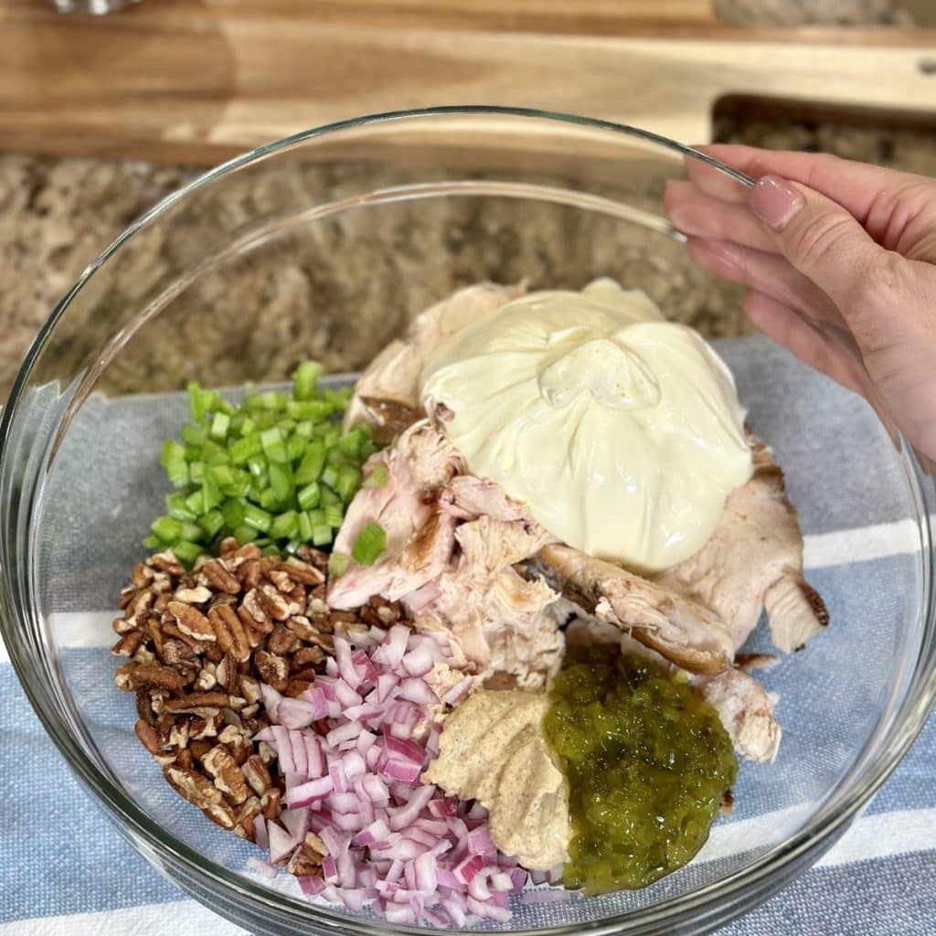 mixing all ingredients in a bowl