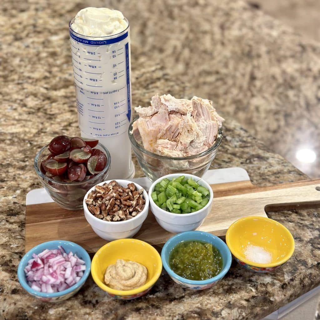 bowls of ingredients on a table