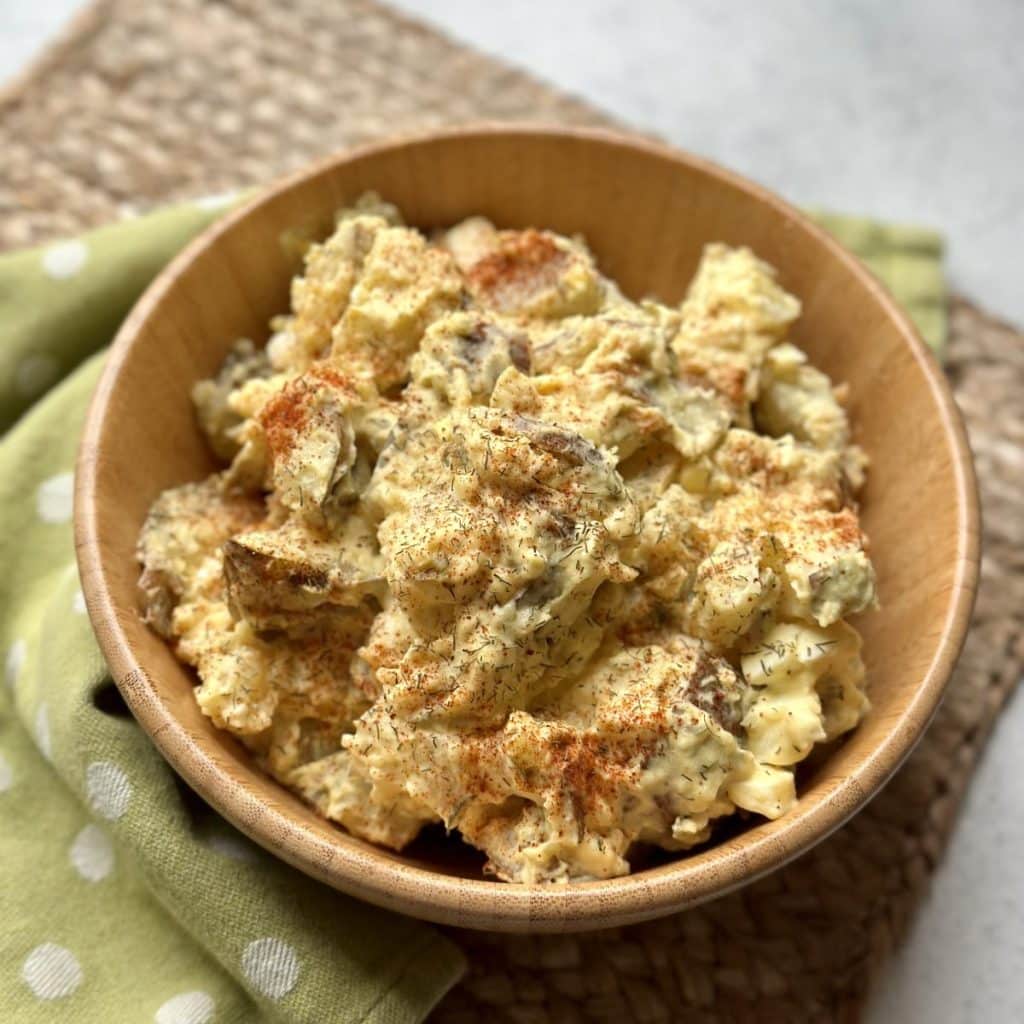 A bowl of classic potato salad