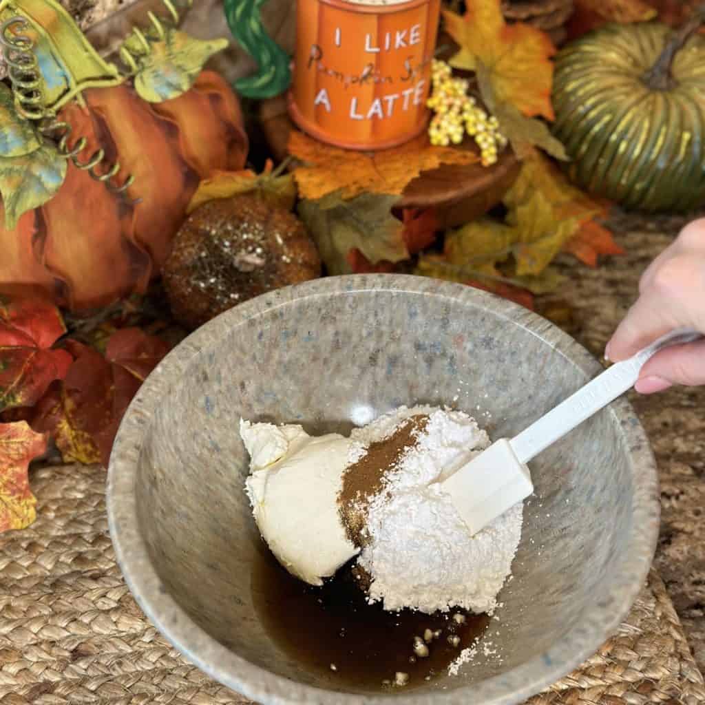 Ingredients for a glaze in a bowl.