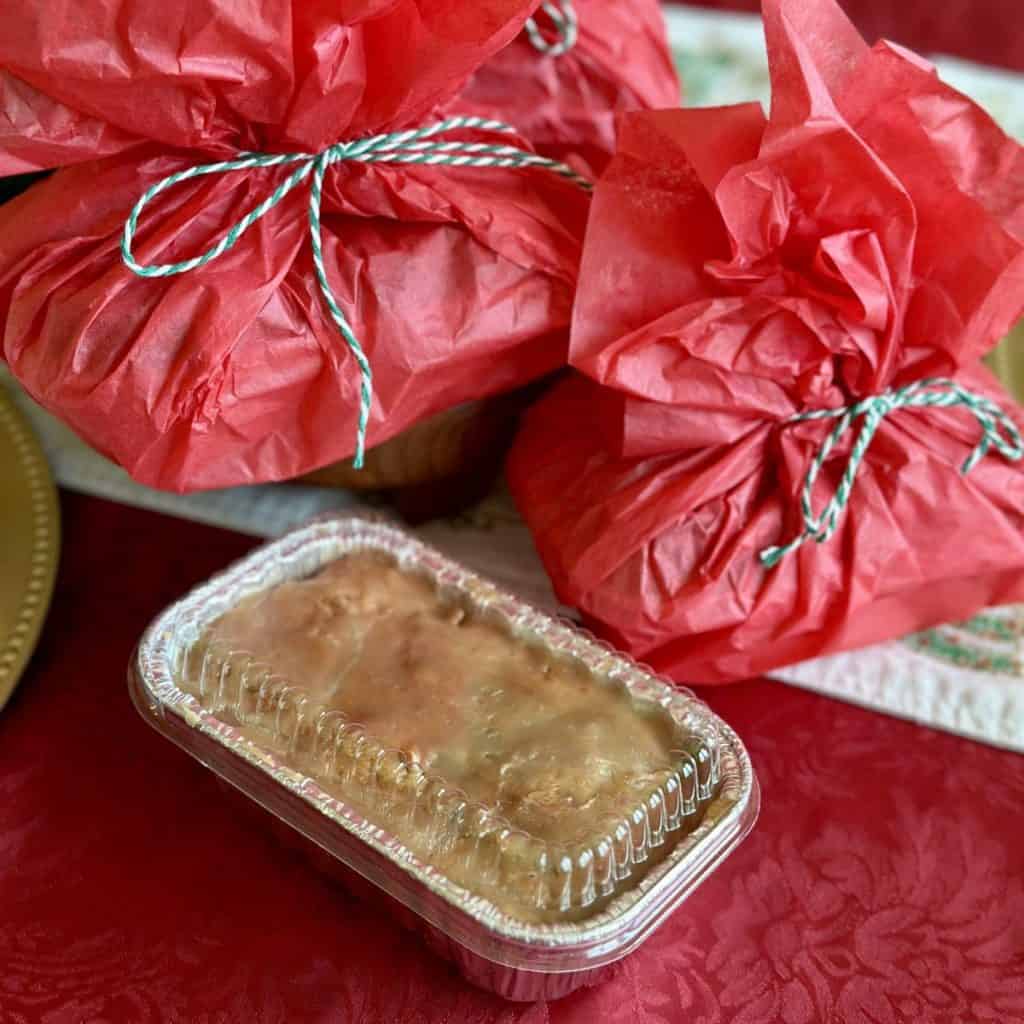 Mini bread loaf apple dapple cake.