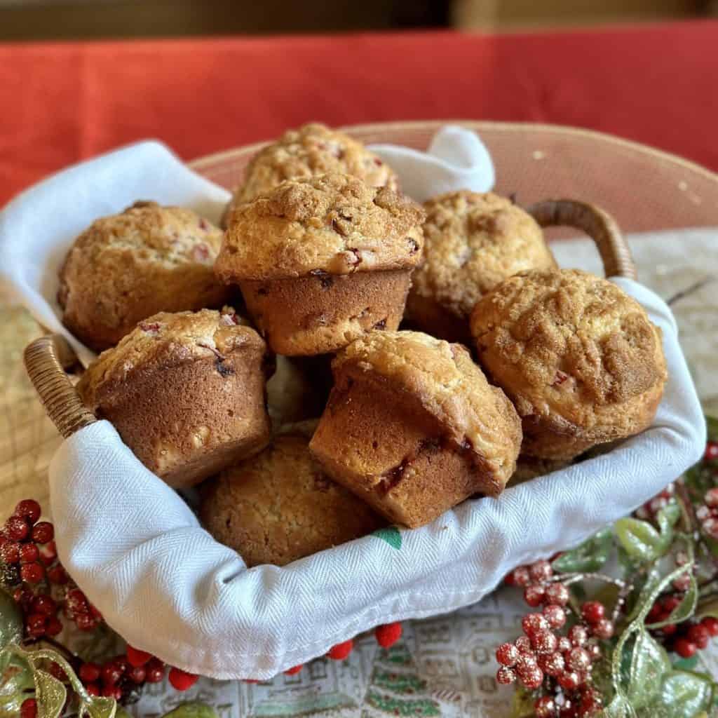 A dozen strawberry muffins.