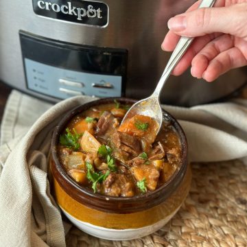 A bowl of beef stew.