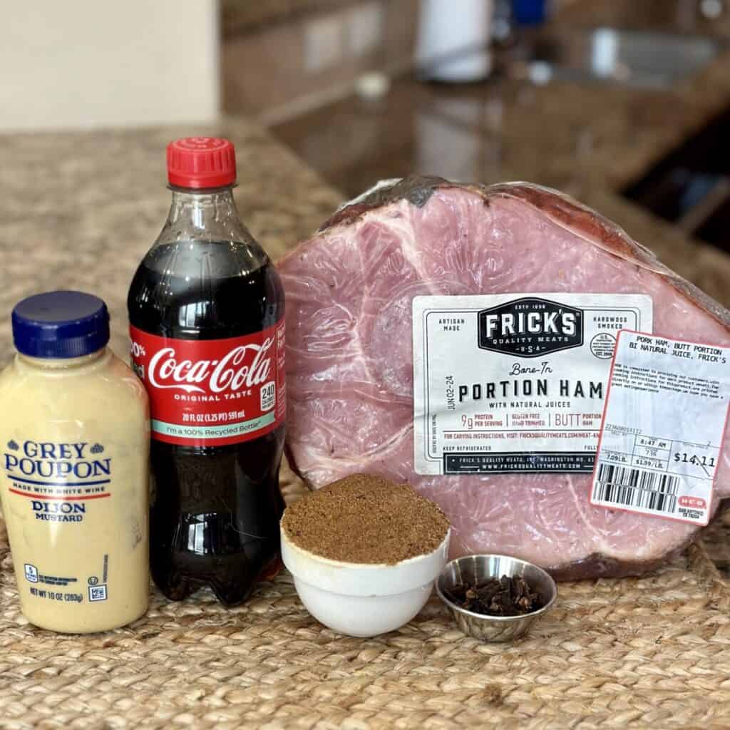 The ingredients to make Coca Cola ham.