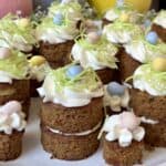 Mini carrot cake on a plate.