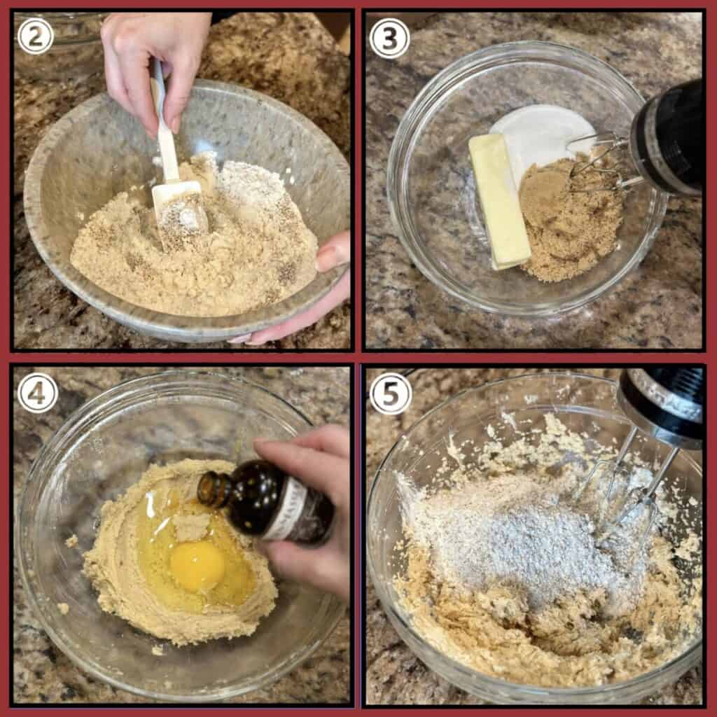 The steps to make steel cut oat cookies.