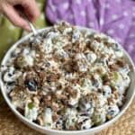 A bowl of grape salad.