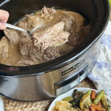 A crock pot pork roast with gravy recipe.
