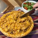 Getting a slice of taco pie.