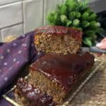 A slice of stovetop stuffing meatloaf.