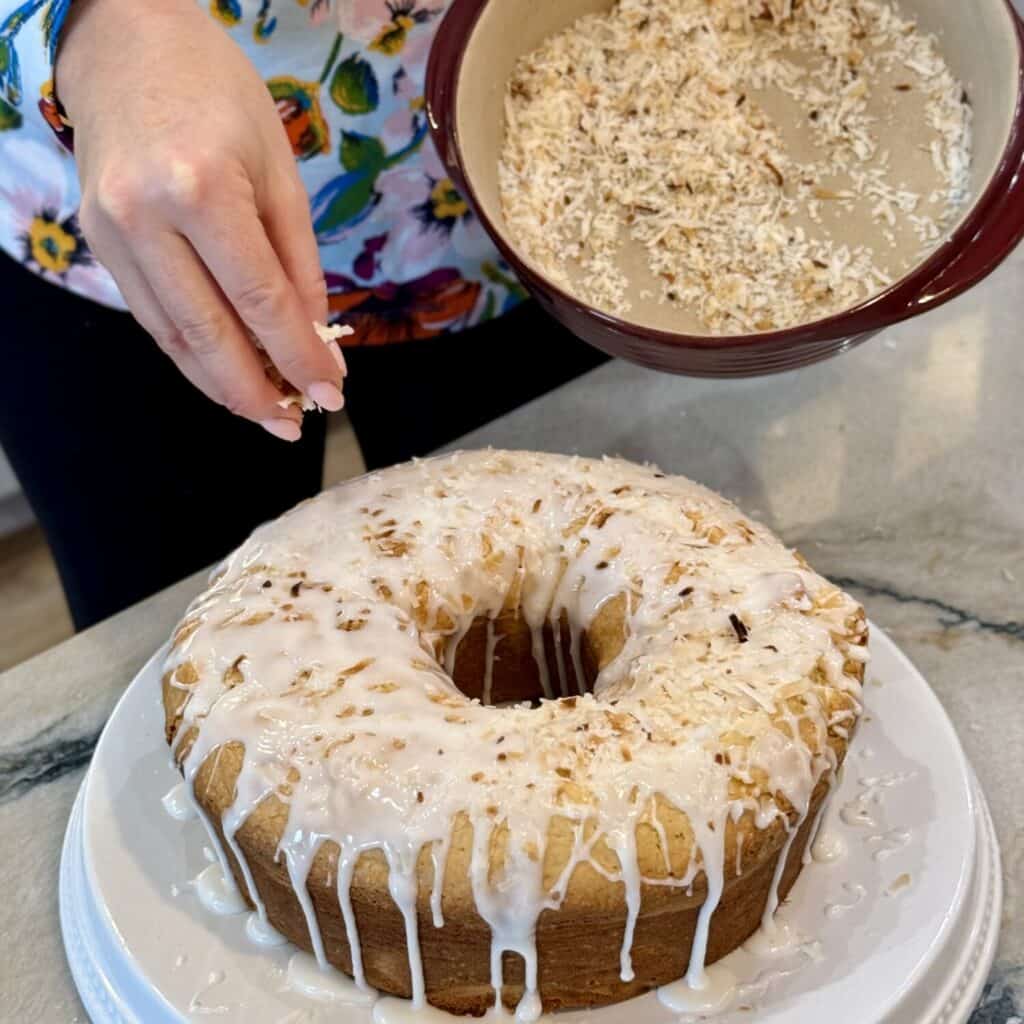 A Coconut pound cake.