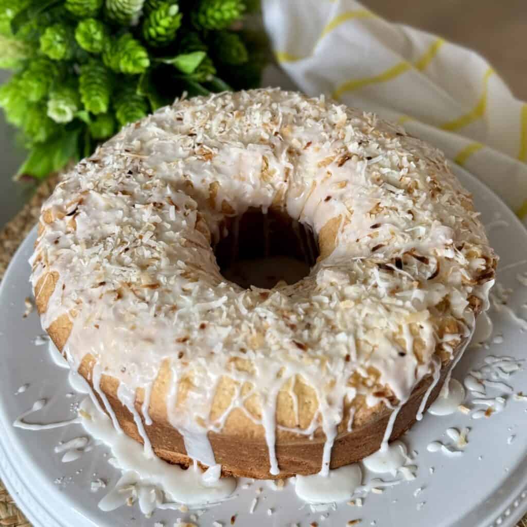A Coconut pound cake.