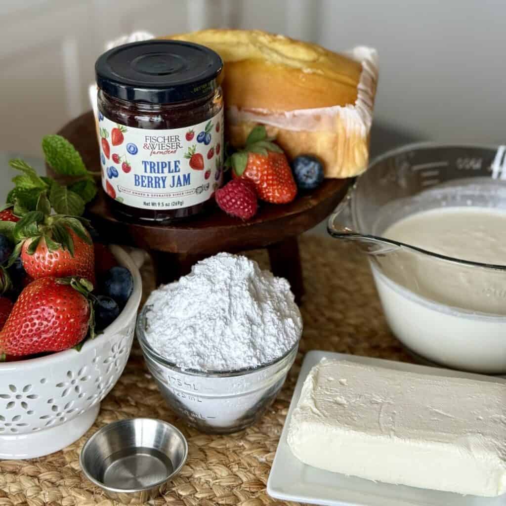 ingredients for berry trifle.