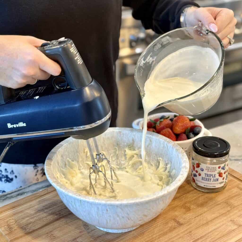 whipping whipped cream.