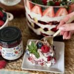 A plate of berry trifle.