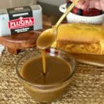 Brown sugar butter sauce in a bowl.