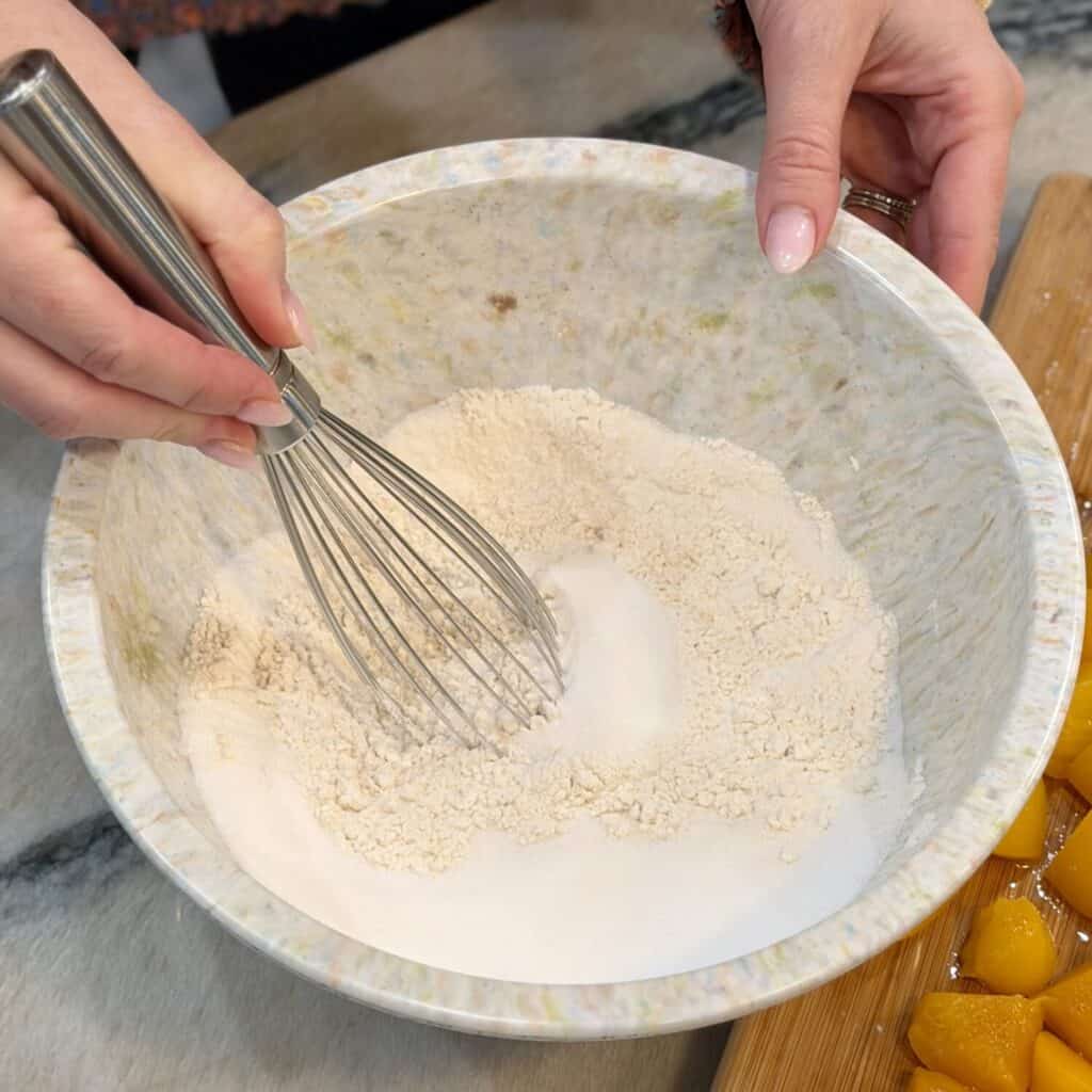 Mixing all the dry ingredients together.