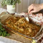 A baking dish of Tennessee Onions.