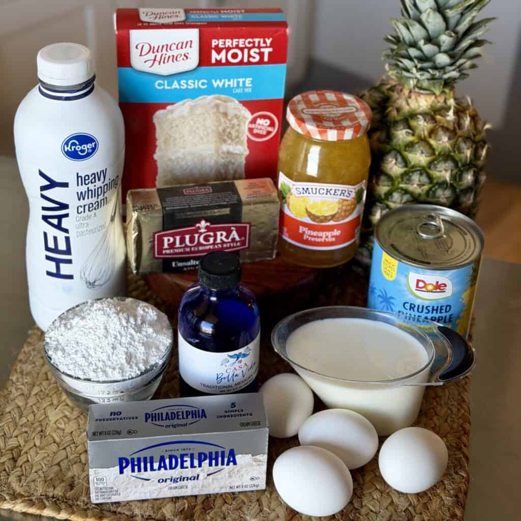 ingredients for Pineapple poke cake.
