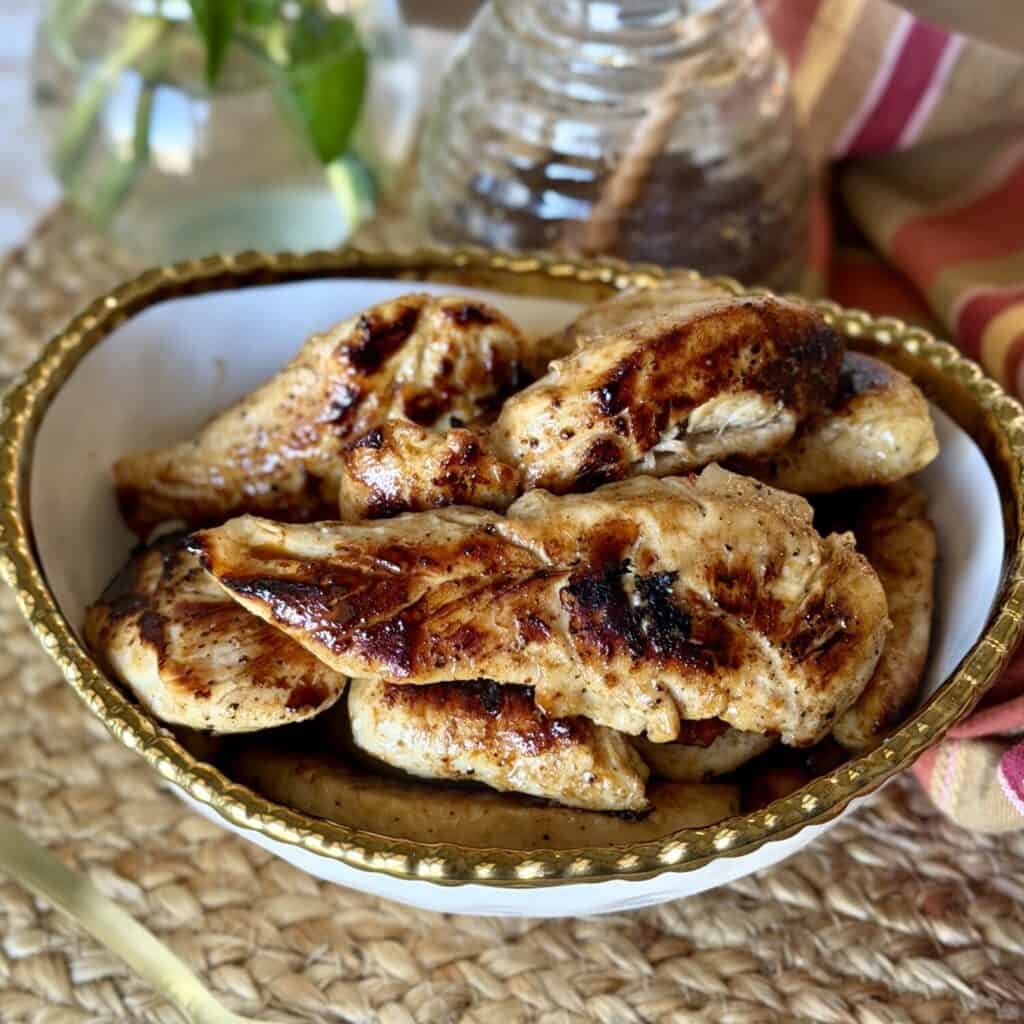 A bowl of Cracker Barrel chicken tenders.