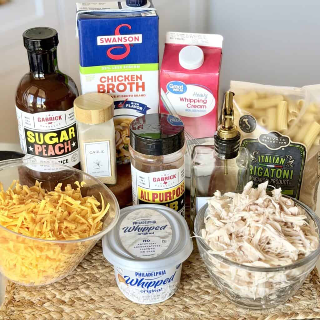 Ingredients for Barbecue Chicken Casserole.