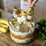 A spoonful of Banana Pudding Trifle Dessert.