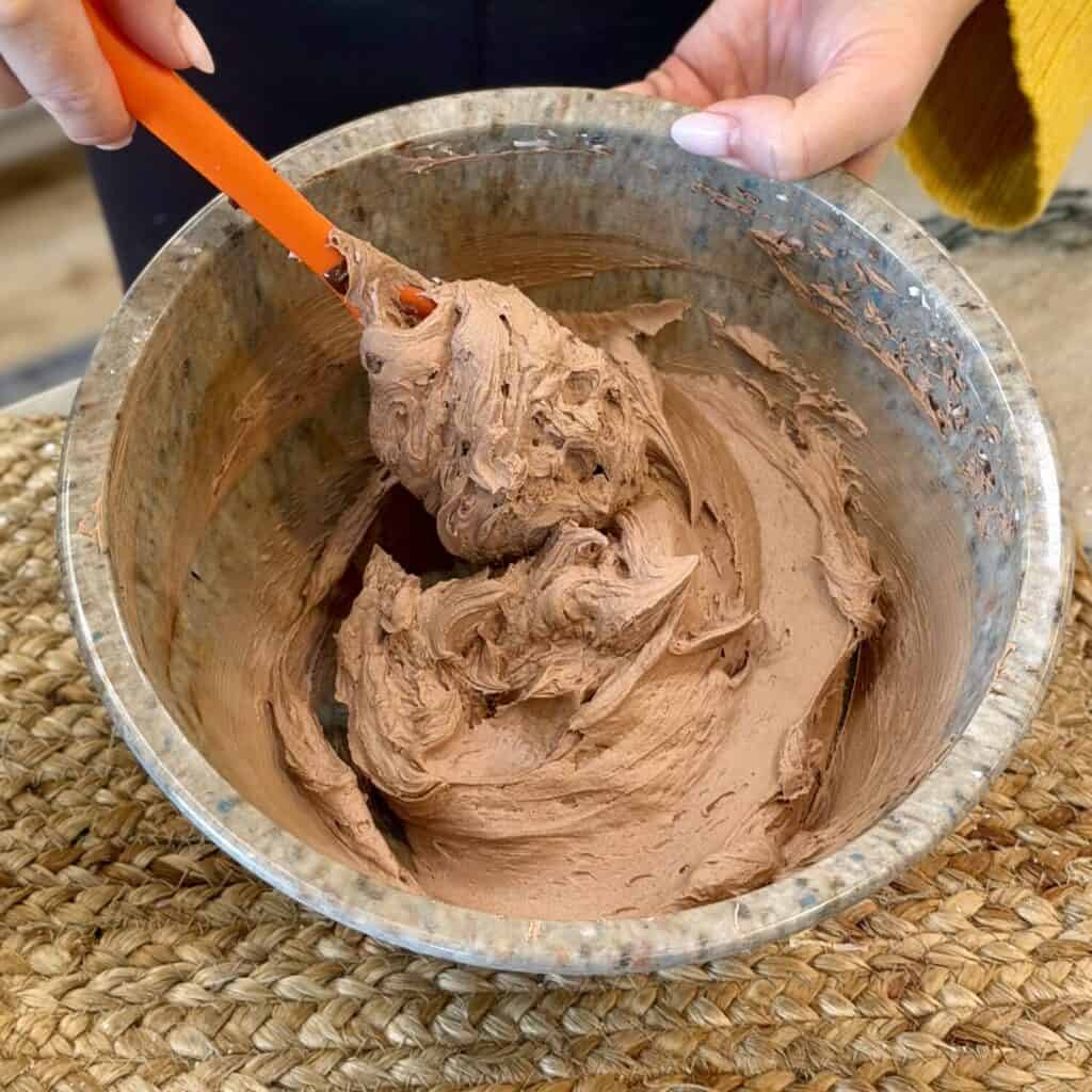 Mixing all the ingredients in for the cream.