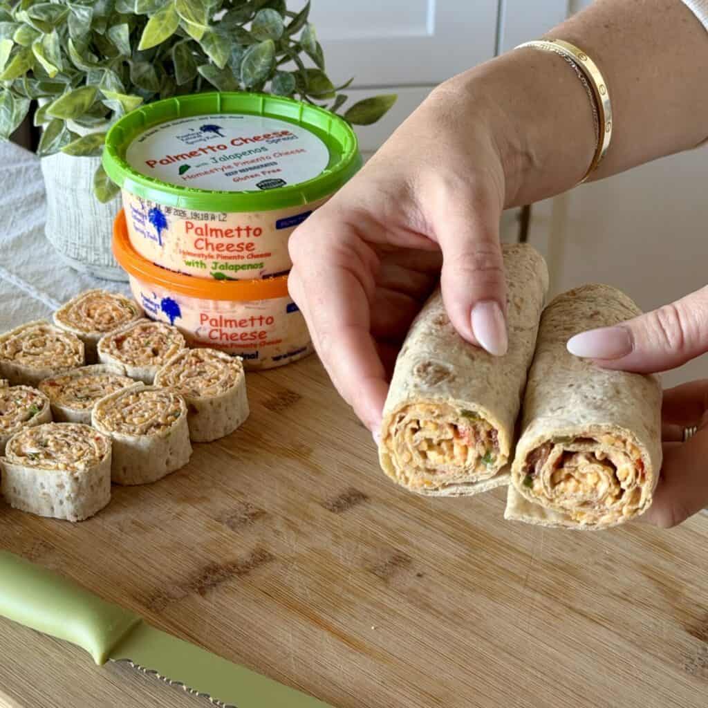 A pimento cheese pinwheel.