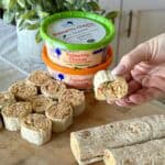 A plate of pimento cheese pinwheels.