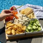 A platter of boat dip and dippers.