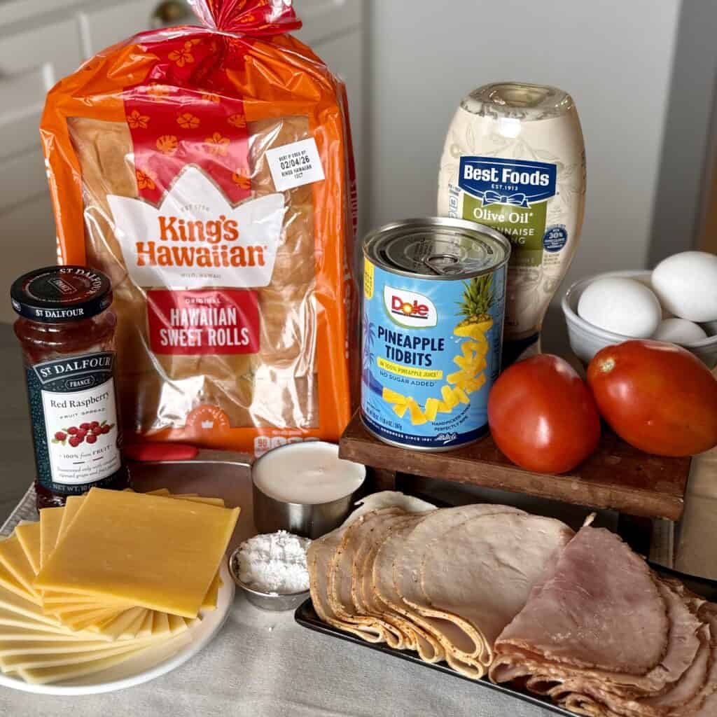 Ingredients for Monte Cristo Sliders