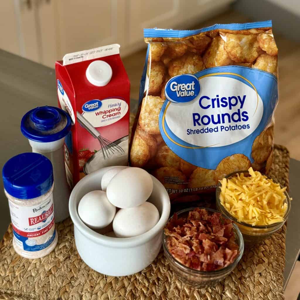 Ingredients for Mini Quiche.