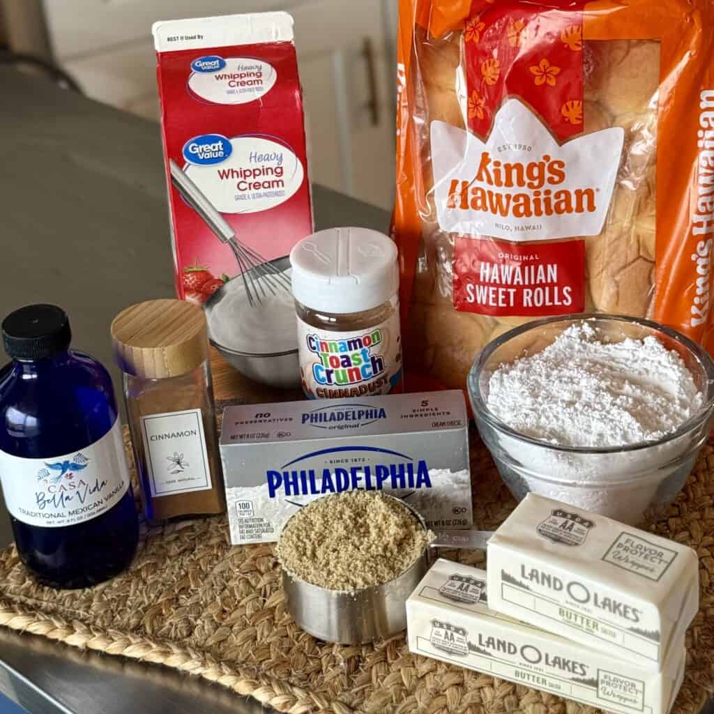 Ingredients for King’s Hawaiian Cinnamon Roll.