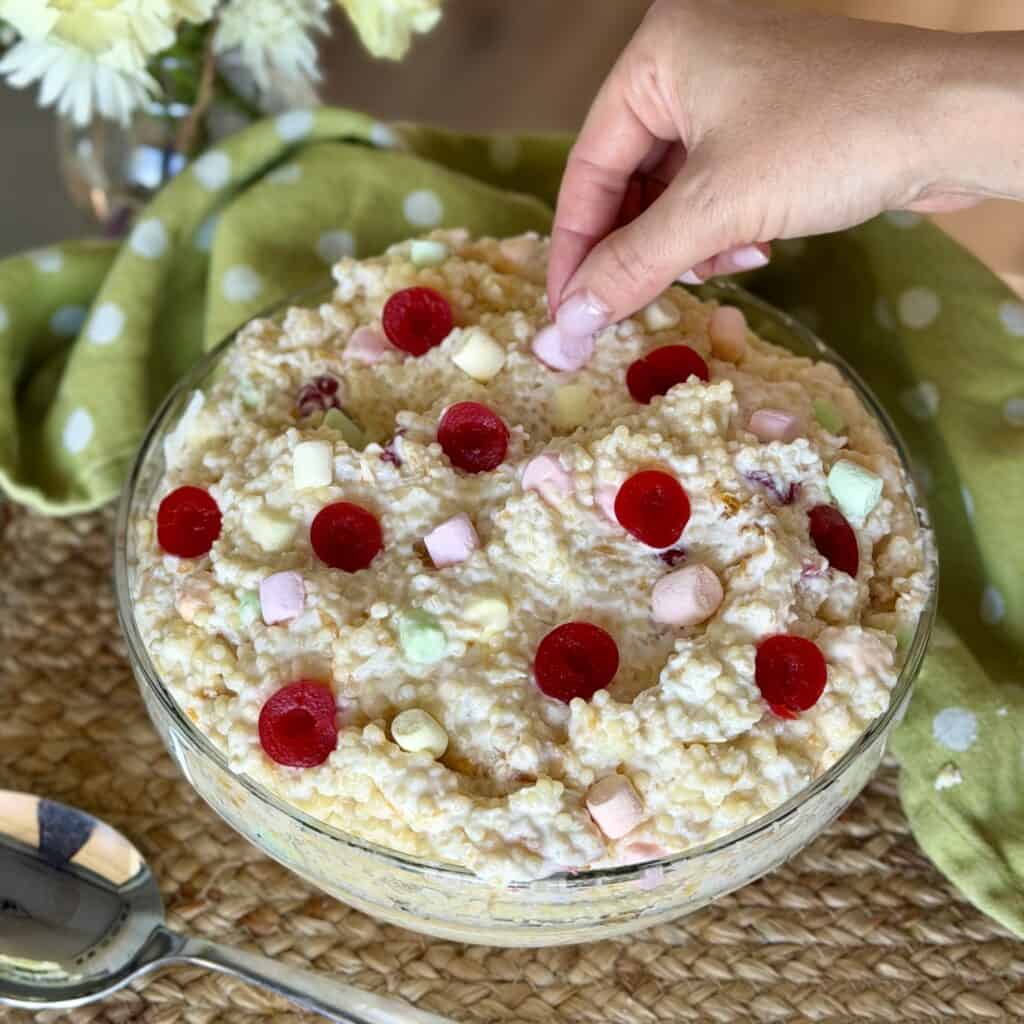 A bowl of frog eye salad.