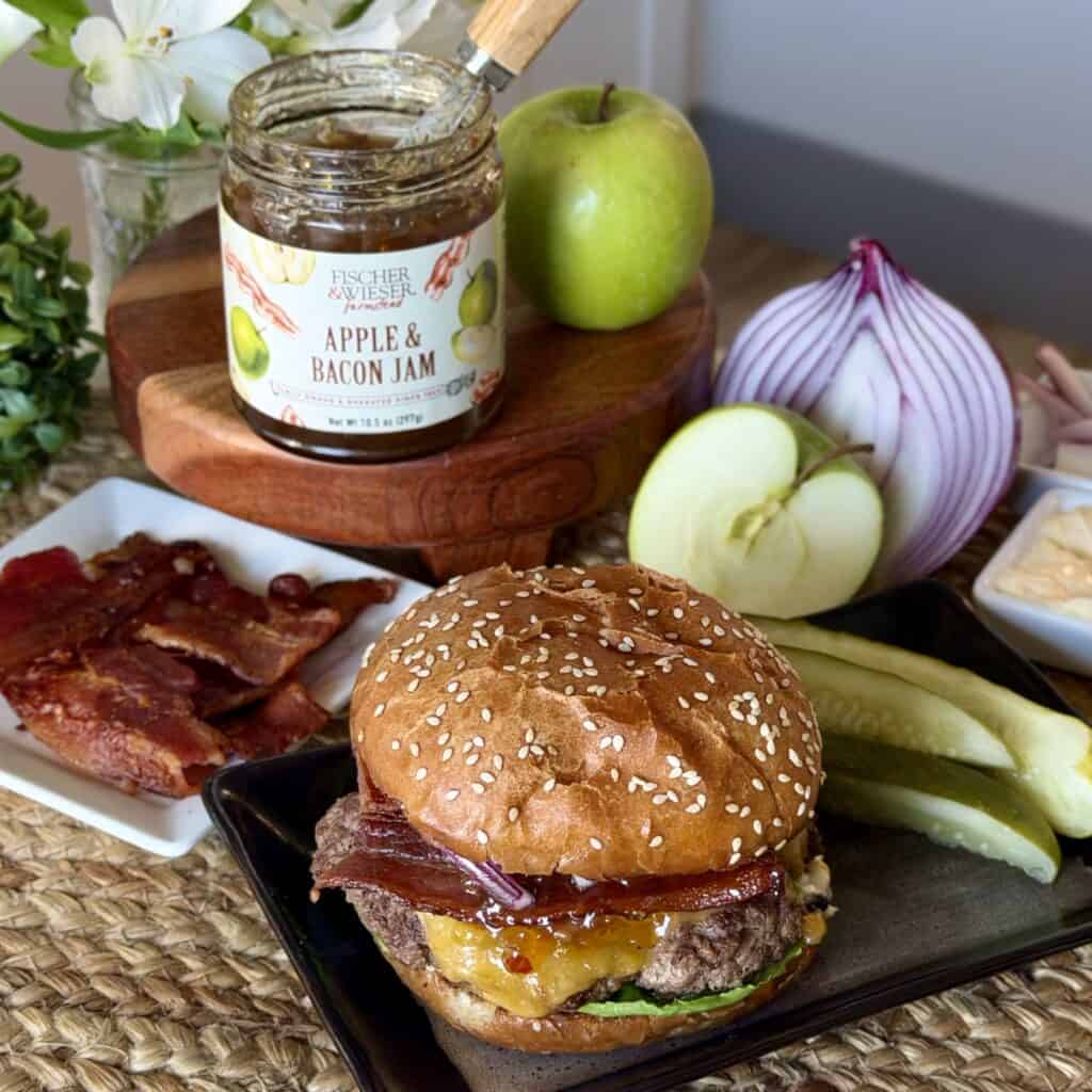 An apple bacon smash burger.