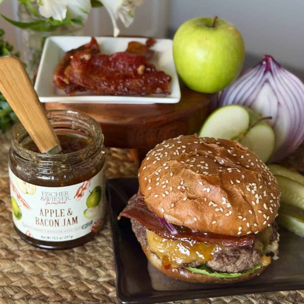 An apple bacon smash burger.