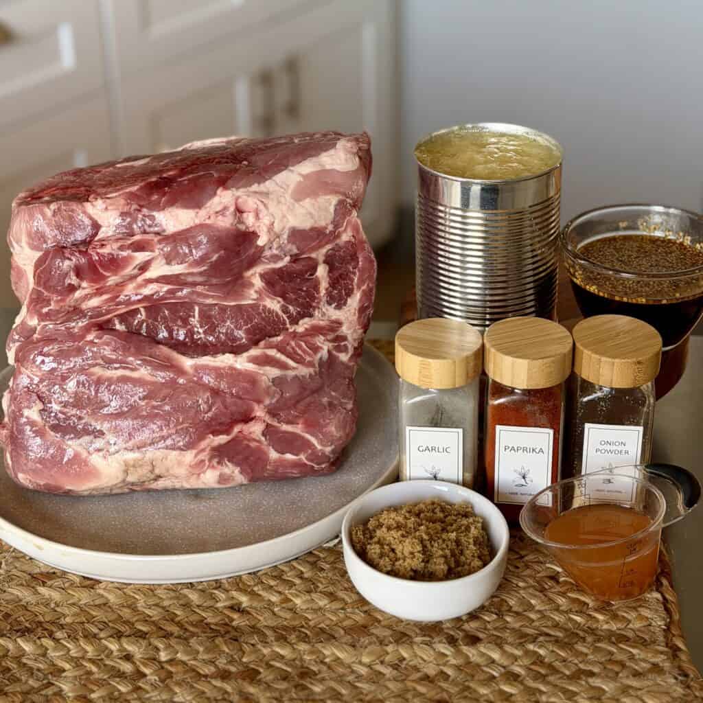 Ingredients of crockpot ham.