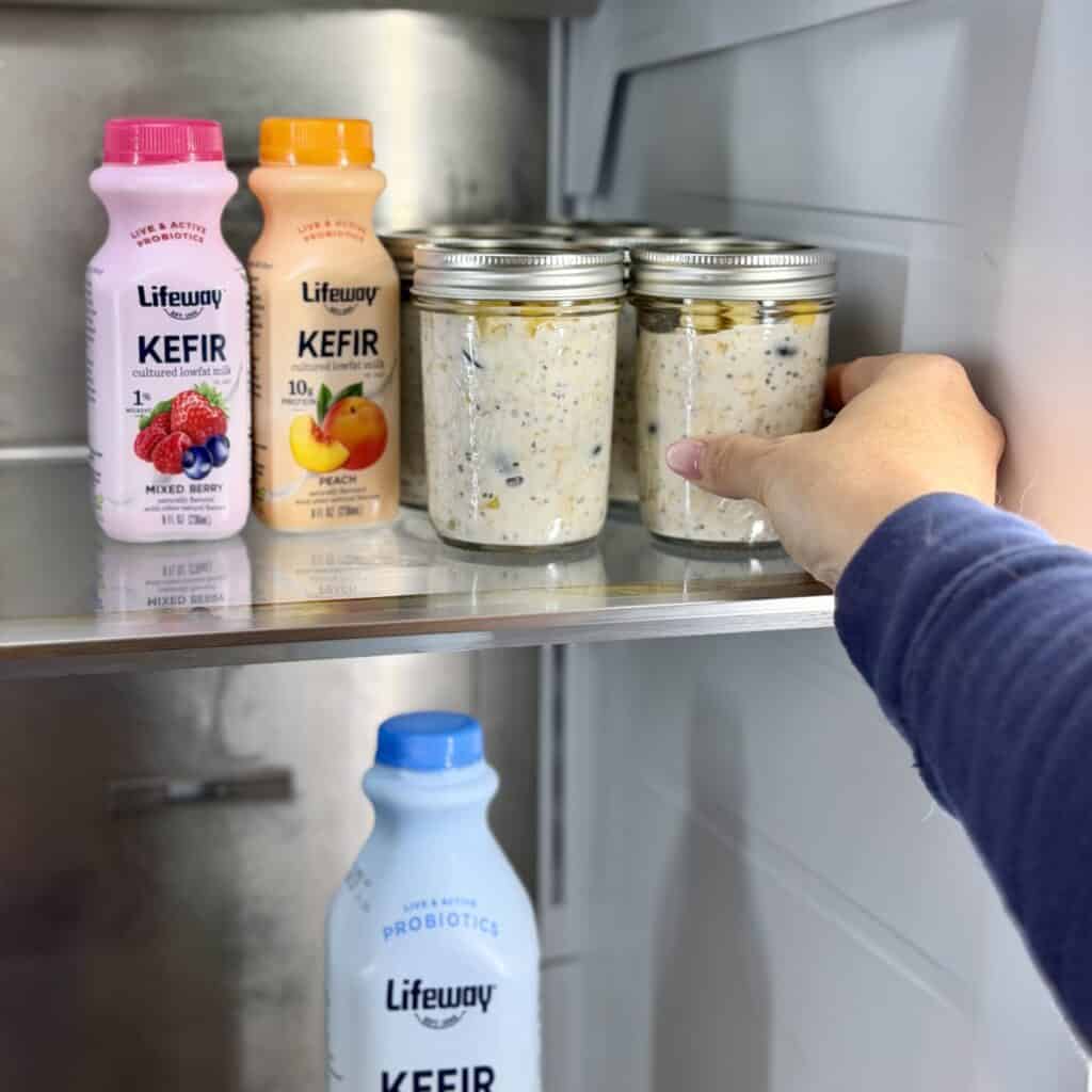Adding jars to sit in the fridge.