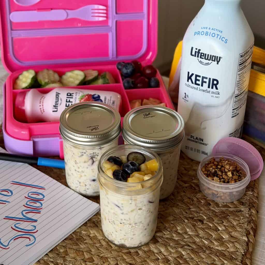 Jars of overnight oats.