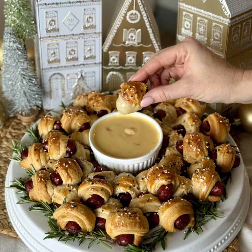 A plate of Pigs In a blanket.