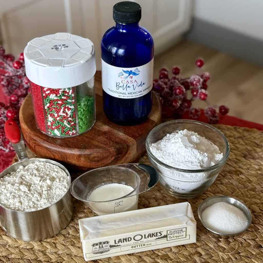 Ingredients for Edible Sugar Cookie Dough.