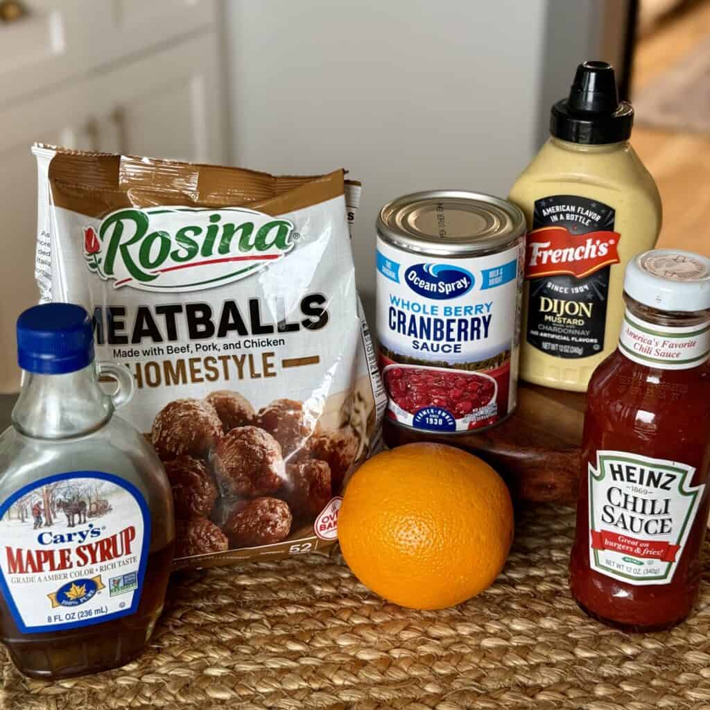 Ingredients for Cranberry Meatballs.